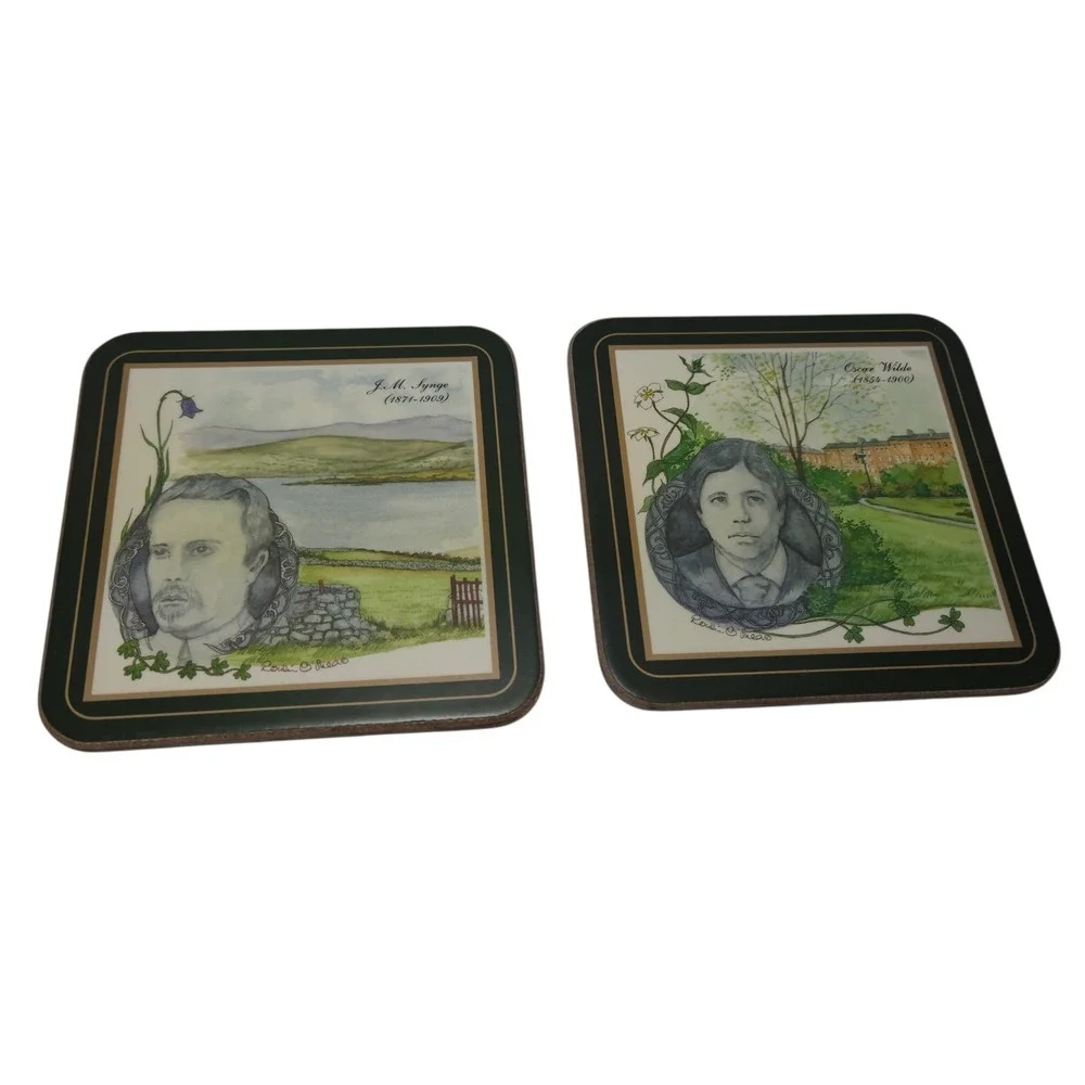 Pimpernel Irish Heritage Collection Coasters Set of 6 Irish Writers Cork Backed